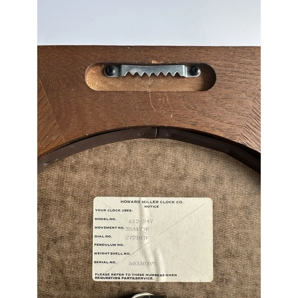 Howard Miller 612-247 Octagon Wall Clock Quartz Wood Frame Vintage USA 16.5